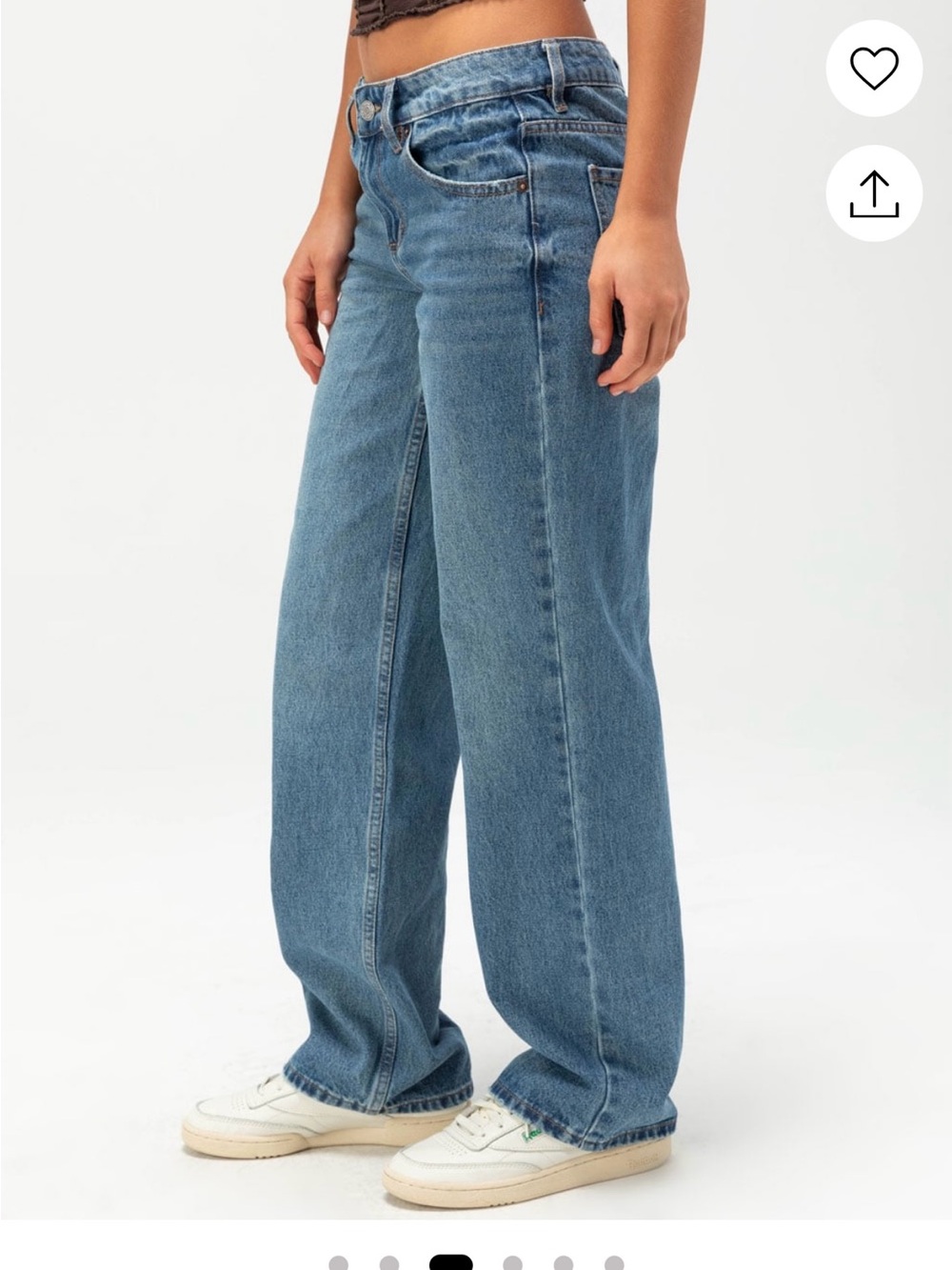 Low rise loose Tillys RSQ Straight Jeans in Medium Blue - Women